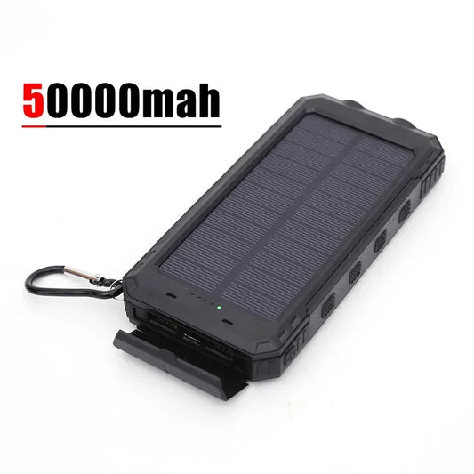 200000mAh Power Bank Outdoor Large Capacity Fast Charging External Battery 2usb Waterproof Solar PowerBank Flashlight For Iphone